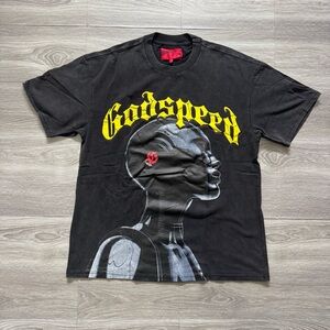 Godspeed Graphic T-Shirt Men’s Size L Black Gothic Head Print Streetwear Tee New